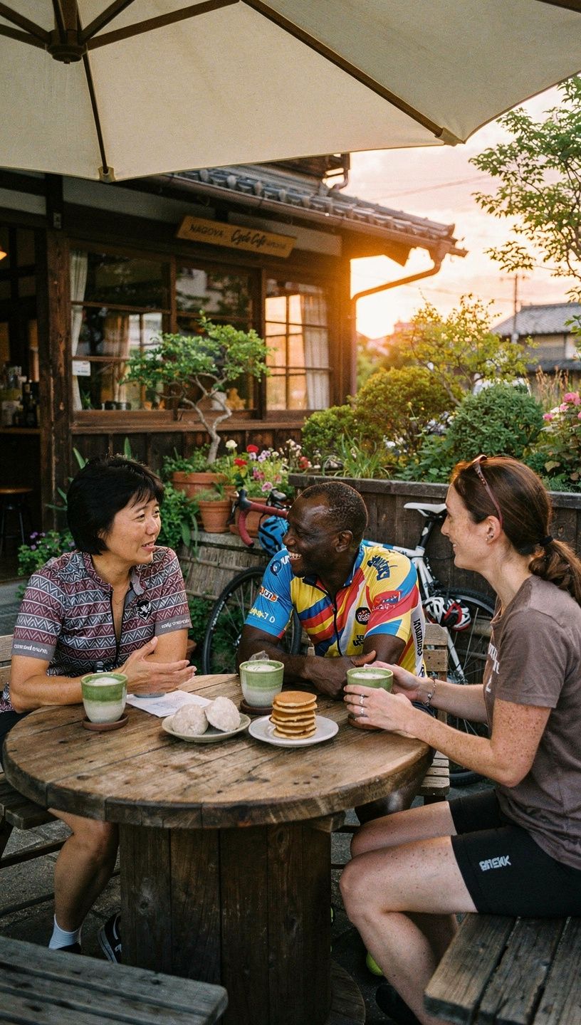 整備された自転車が並んでいるショップ内の風景